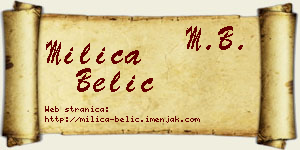 Milica Belić vizit kartica